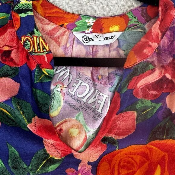 Jams World‎ Santa Monica Rayon Short Sleeve Butterfly Sleeve Blouse Hawaiian XS - Picture 3 of 11